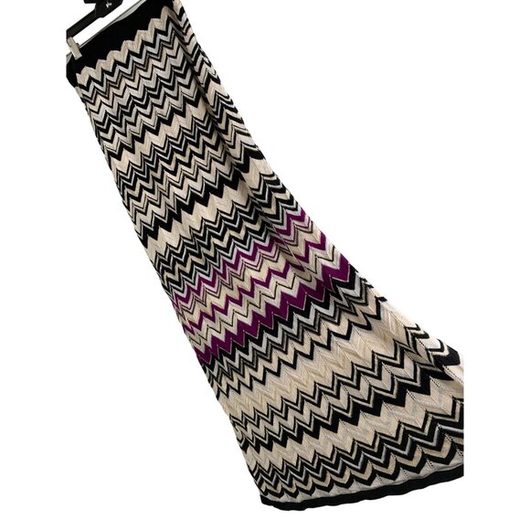 WHBM Chevron Metalic Maxi Skirt Elastic Pull On Lined Size Small EUC 7075 - Picture 6 of 8